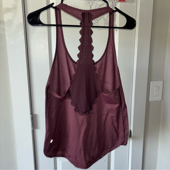 Lululemon Athletica Women’s 105 Singlet SE Lasercut Heathered BordeauxDrama Sz 6 - Picture 2 of 11